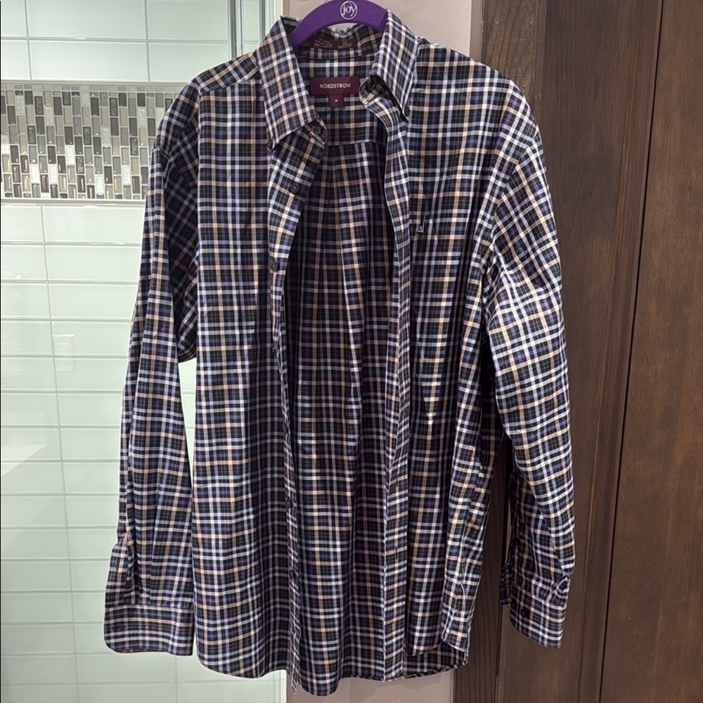 Nordstrom Casual Button Down Shirt Black and White